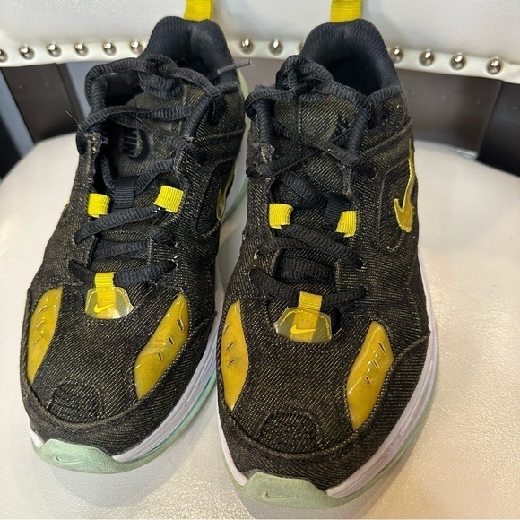 Nike Womens M2K Tekno Black Twill Denim Size 7 BV0970 001 Yellow Mint Colorway - Picture 3 of 11